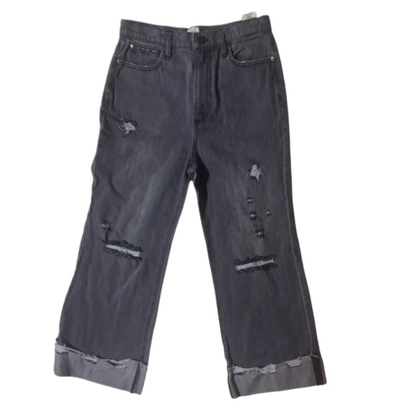 ALICE + OLIVIA Women’s Distressed High Waist Raw Cuffed Boyfriend Jeans - Picture 3 of 16